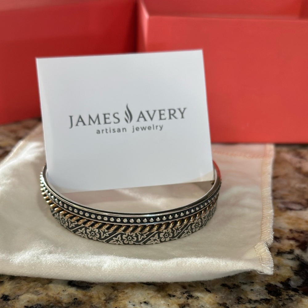 James Avery Rare multistack cuff bracelet RETIRED blackened silver bronze twist